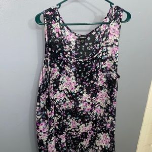 Torrid 4XL black with purple and lavender floral print